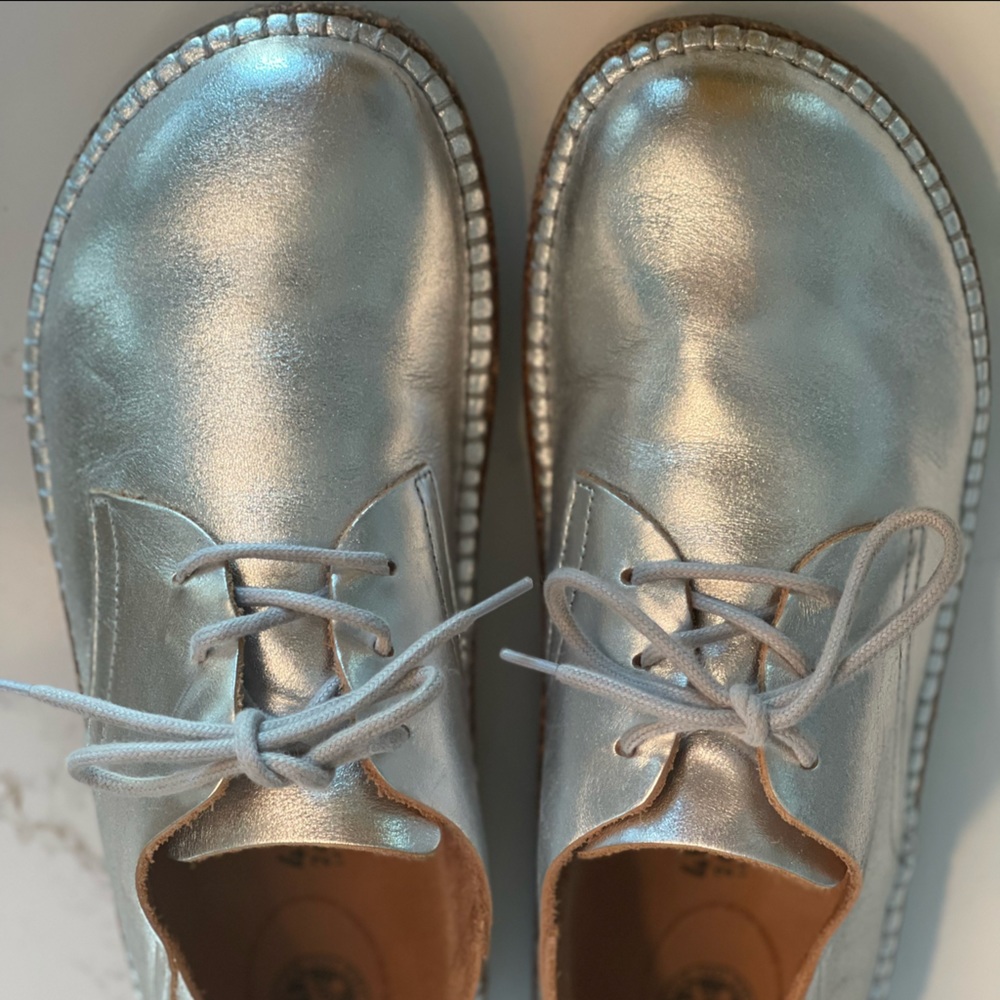 Birkenstock’s size 40 silver leather loafer/sneaker